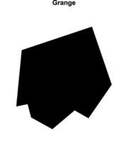 Grange, England blank outline map vector