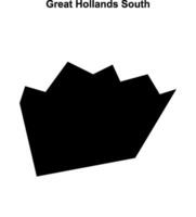 Great Hollands South, England blank outline map vector