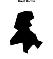 Great Horton, England blank outline map vector