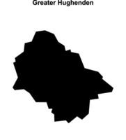 Greater Hughenden, England blank outline map vector