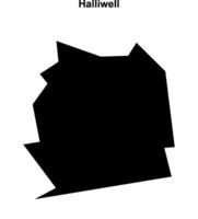 Halliwell, England blank outline map vector