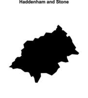 Haddenham and Stone, England blank outline map vector