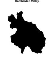 Hambleden Valley, England blank outline map vector