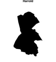 Harrold, England blank outline map vector