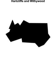 Hartcliffe and Withywood, England blank outline map vector