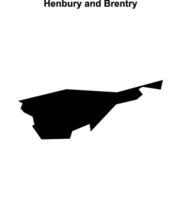 Henbury and Brentry, England blank outline map vector