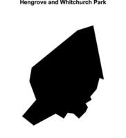 Hengrove and Whitchurch Park, England blank outline map vector
