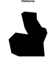 Harborne, England blank outline map vector