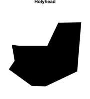 Holyhead, England blank outline map vector