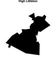 High Littleton, England blank outline map vector