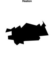 Heaton, England blank outline map vector