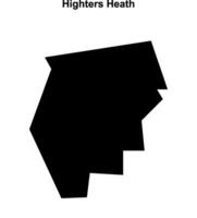 Highters Heath, England blank outline map vector