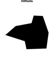 Hillfields, England blank outline map vector