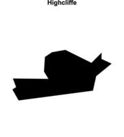 Highcliffe, England blank outline map vector