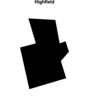 Highfield, England blank outline map vector