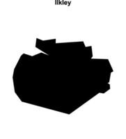 Ilkley, England blank outline map vector