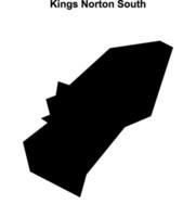 Kings Norton South, England blank outline map vector