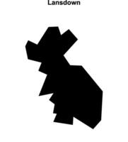 Lansdown, England blank outline map vector