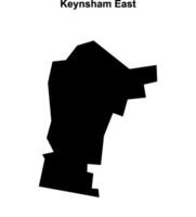 Keynsham East, England blank outline map vector