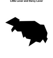 Little Lever and Darcy Lever, England blank outline map vector