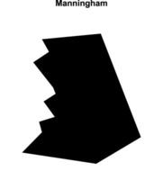 Manningham, England blank outline map vector
