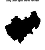 Lacey Green, Speen and the Hampden blank outline map vector