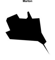 Marton, England blank outline map vector