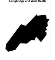 Longbridge and West Heath, England blank outline map vector