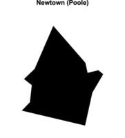 Newtown, Poole blank outline map vector