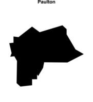 Paulton, England blank outline map vector