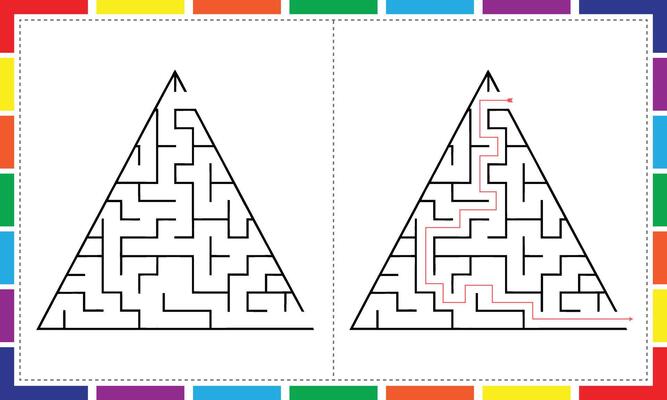 Triangle Shape Puzzle Maze Book