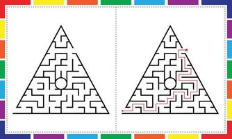 Creative Triangle Maze Trails vector