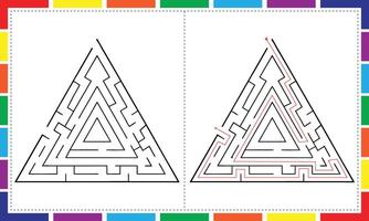 Triangle Maze Challenges for Little Minds vector