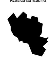 Prestwood and Heath End, England blank outline map vector