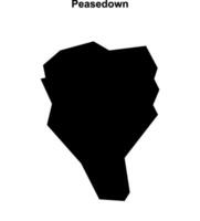 Peasedown, England blank outline map vector
