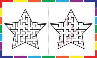 Star Journey Maze Challenges for Kids vector