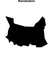Ramsbottom, England blank outline map vector
