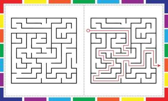 Square Maze Adventures Fun Puzzle Paths for Kids vector