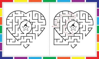 Cute Heart Maze Design for Toddlers and Young Learners vector