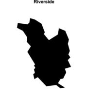 Riverside, England blank outline map vector