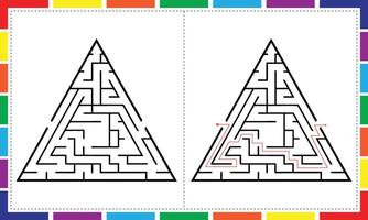 Wacky Triangle Maze Fun for Kids vector