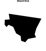 Shard End, England blank outline map vector