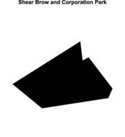 Shear Brow and Corporation Park, England blank outline map vector