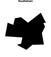 Southdown, England blank outline map vector