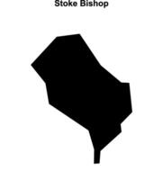 Stoke Bishop, England blank outline map vector