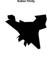 Sutton Trinity, England blank outline map vector