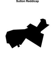 Sutton Reddicap, England blank outline map vector