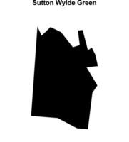 Sutton Wylde Green, England blank outline map vector