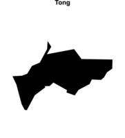 Tong, England blank outline map vector