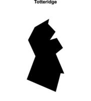 Totteridge, England blank outline map vector